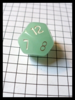 Dice : Dice - 12D - Frosty Sea Foam Green With White Numerals